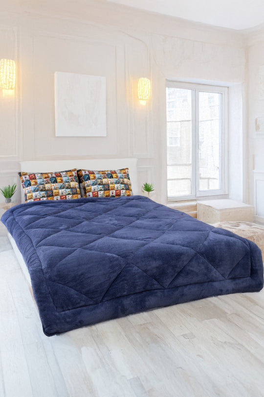 Uysal Home Welsoft Yorgan 5 Boyutlu Lacivert Çift Kişilik