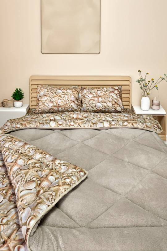 Uysal Home Welsoft Yorgan 5 Boyutlu Bej Tek Kişilik