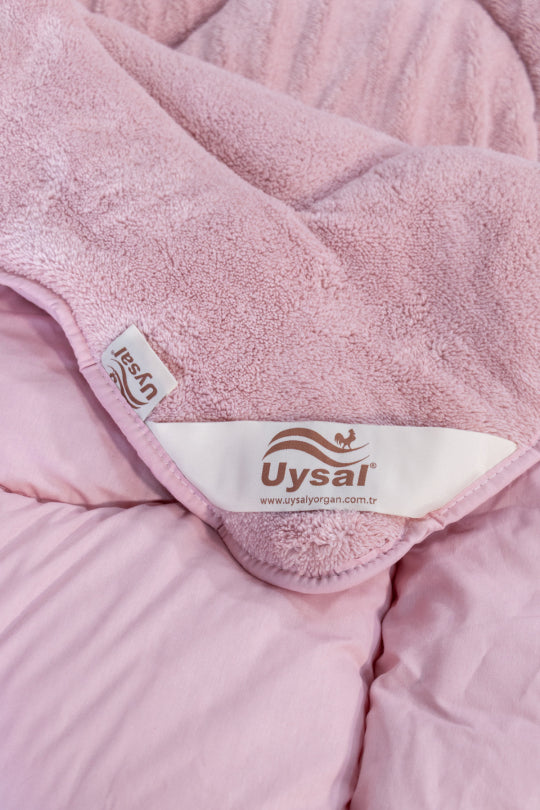 Uysal Home Welsoft Yorgan %100 Pamuklu Akfil Midye Desen Pudra Battal Boy