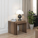ADORE Trıple Zigon Sehpa - Koyu Ceviz (Oslo Ceviz) 55x47x40 cm