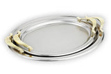 SCHAFER Ela 2'li Oval Çay Tepsisi - Platin 01