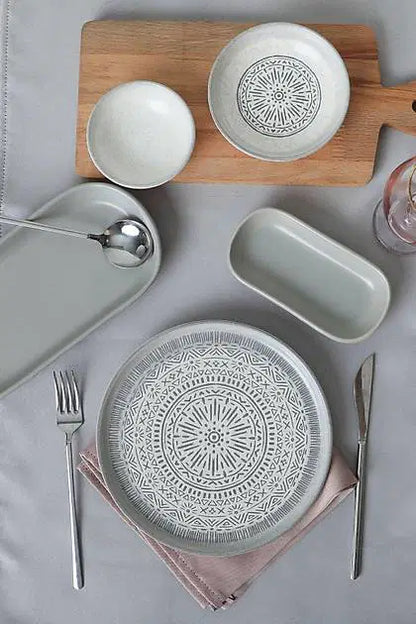 KERAMIKA Keraart Stone Kahvaltı Takımı 18 Parça 6 Kişilik 21426-27