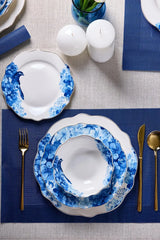 PEROTTI Porselen Blue Bird Bone - 24 Parça Yemek Takimi