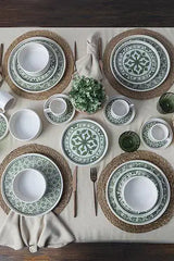 KERAMIKA Timeless Green Stackable Yemek / Kahvaltı Takımı 20 Parça 4 Kişilik