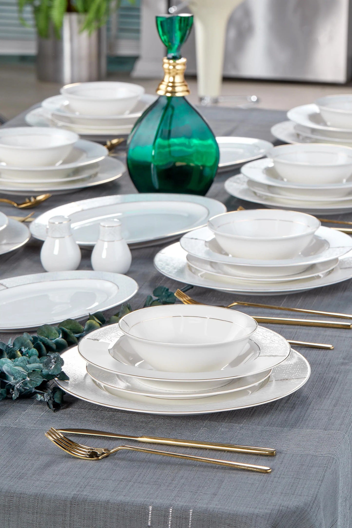 TAC EV Eliza Noya Gold 12 Kişilik Yemek Takımı  - 53 Parça