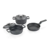 SCHAFER Retro Cast Mini Döküm Gri Tencere Seti - 5 Parça