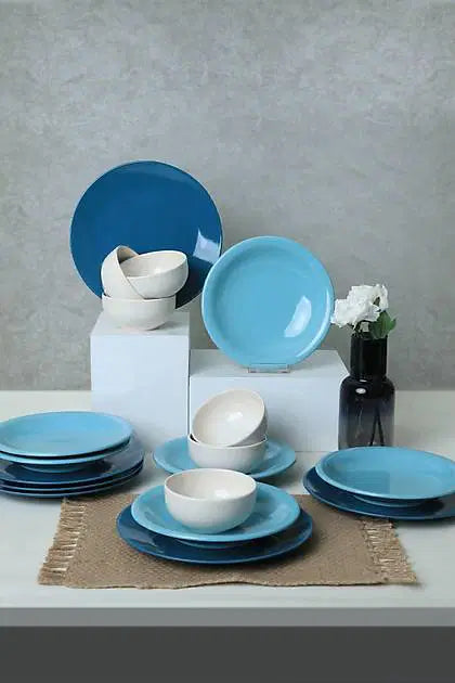 KERAMIKA Blue Mix Yemek Takımı 18 Parça 6 Kişilik 031-413-420