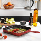 SCHAFER Guss Chef Döküm Kare Kızartma Tavası 28x28cm - Kırmızı