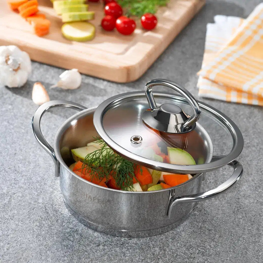 SCHAFER Micro Mini Basık Çelik Tencere 12cm - 2 Parça