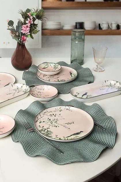 KERAMIKA Pink Woods Kahvaltı Takımı 12 Parça 6 Kişilik 22639-41
