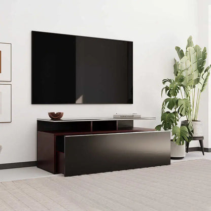 ADORE Vision Çekmeceli Tv Sehpası - Sonoma-Parlak Lake Siyah 117x48x40 cm