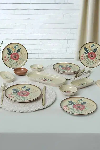 KERAMIKA Çiçek Kahvaltı Takımı 13 Parça 6 Kişilik 22556