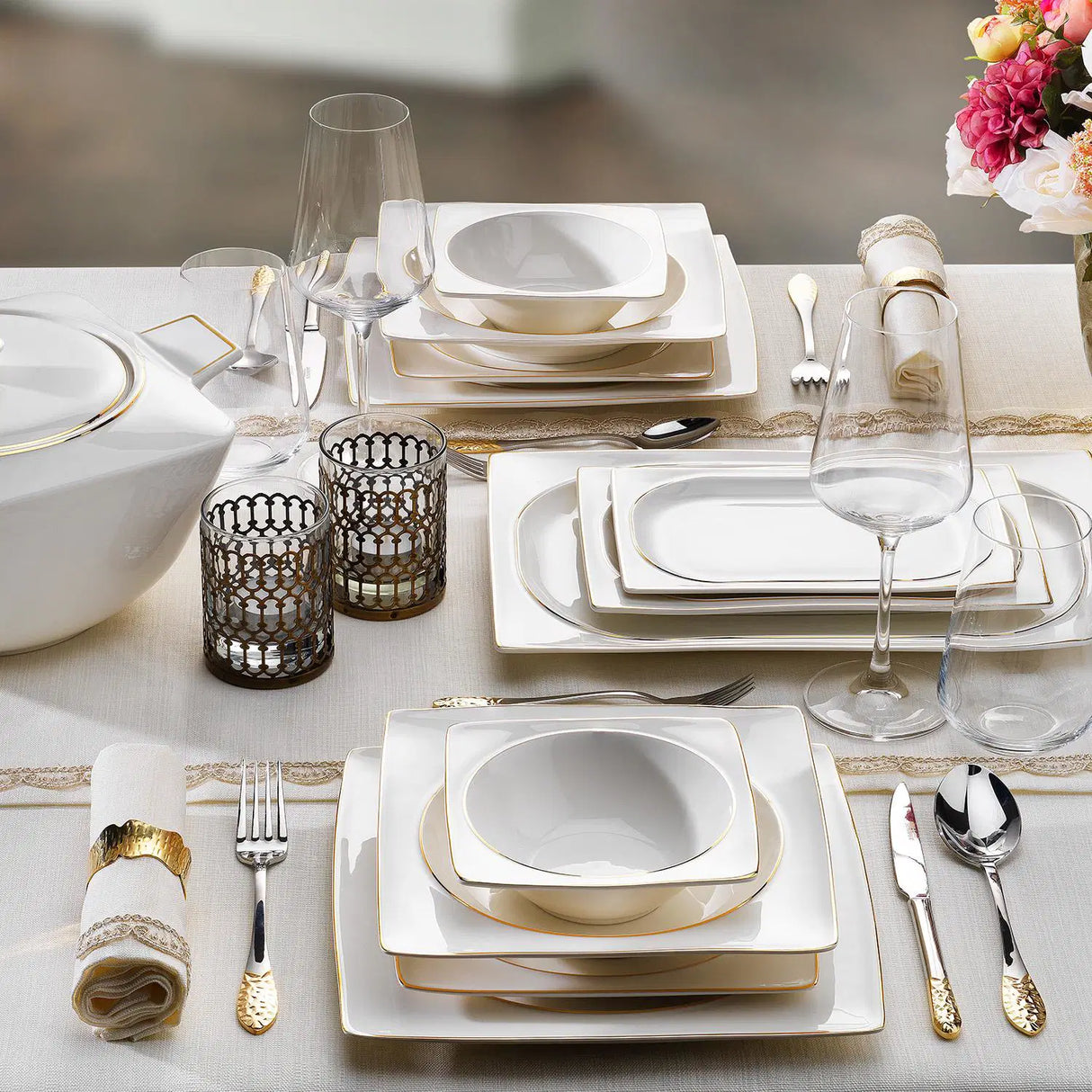 SCHAFER Glamor Pure Gold Yemek Takımı - 60 Parça