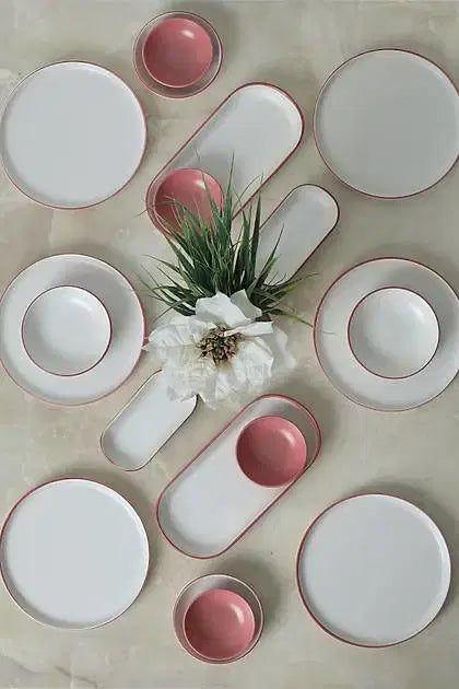 KERAMIKA Line Pink Kahvaltı Takımı 18 Parça 6 Kişilik 20000