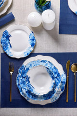 PEROTTI Porselen Blue Bird Bone - 24 Parça Yemek Takimi