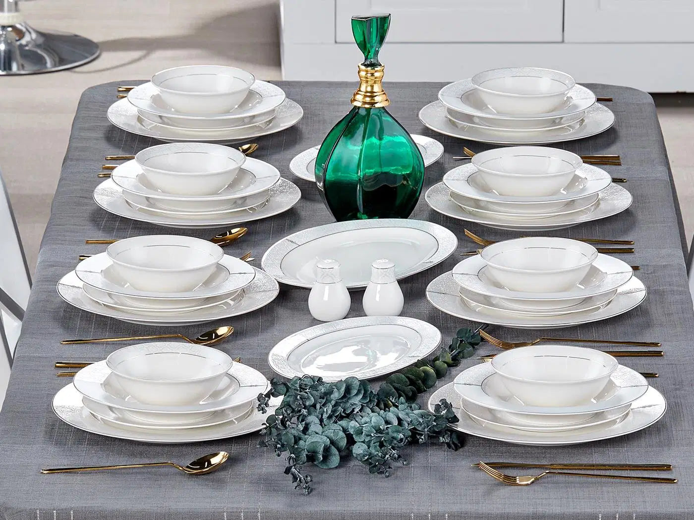 TAC EV Eliza Noya Gold 12 Kişilik Yemek Takımı  - 53 Parça