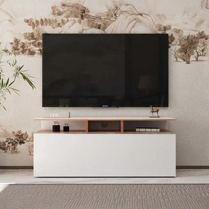 ADORE Vision Çekmeceli Tv Sehpası - Sonoma-Parlak Lake Beyaz 117x48x40 cm