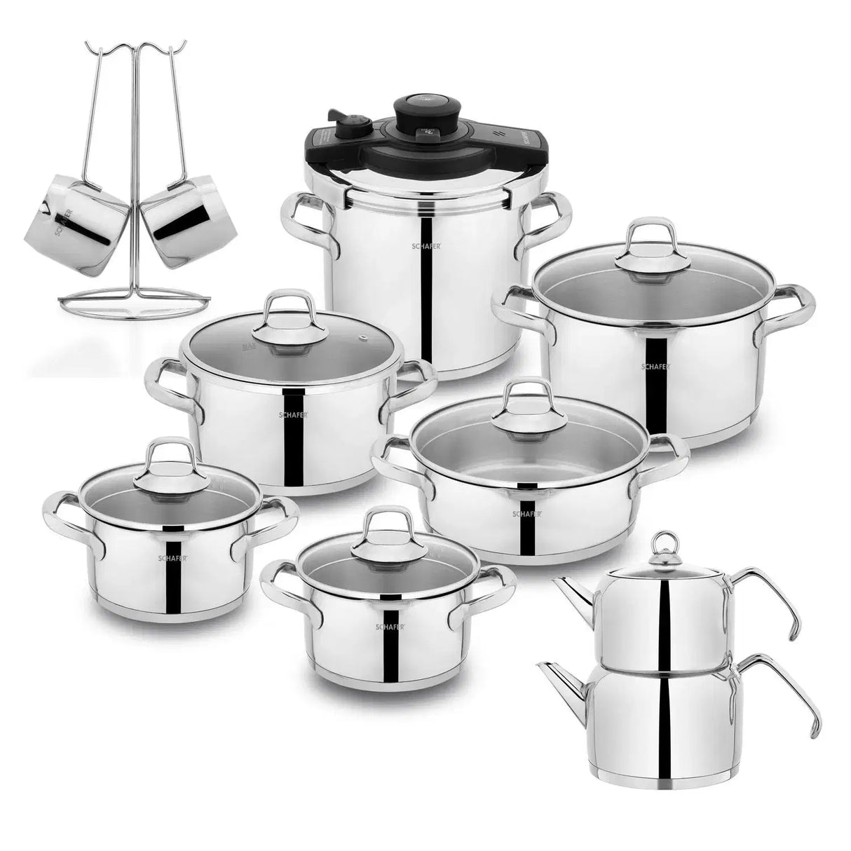 SCHAFER Jewel Çelik Çeyiz Seti 18 Parça - Inox