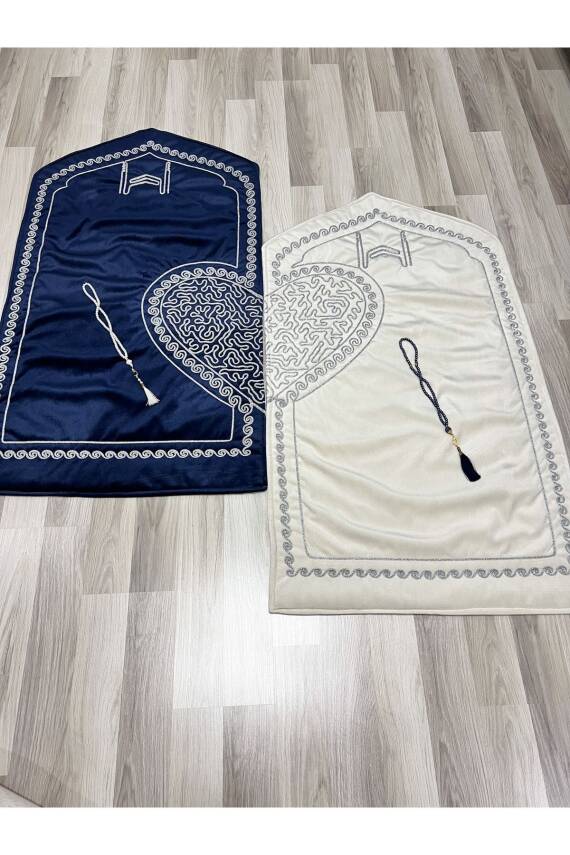 Kalpli Seccade Eşli Çift Seccade Tesbihli Gelin Damat Bohçası Hediyelik Çeyizlik
