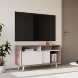 ADORE Retro Slide Tv Sehpası Latte-Mat Lake Beyaz 120x60x40 cm