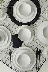 KERAMIKA Mat Beyaz Stackable Yemek/Kahvaltı Takımı 20 Parça 4 Kişilik