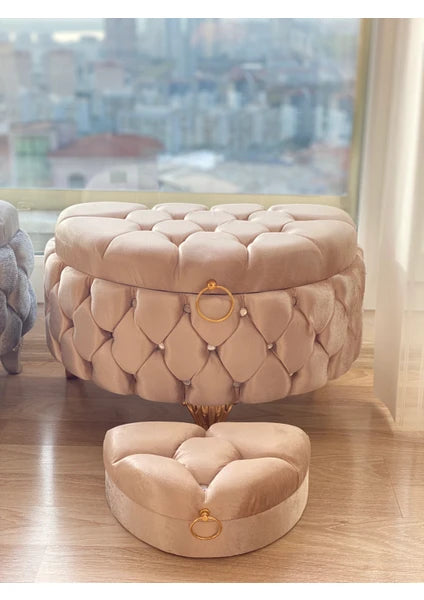 Ponçik Pazar 2'li Gelin Çeyiz Sandığı Çizgili Model
