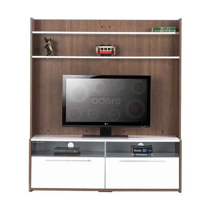 ADORE Flat Line Due Ekstra TV Ünitesi - Noce- Parlak Lake Beyaz 134x150x40 cm