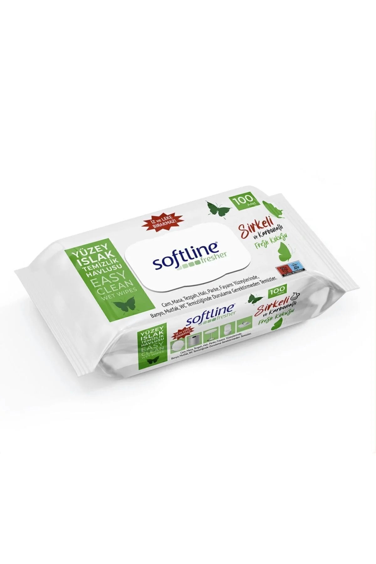 SOFTLINE Sirkeli ve Karbonatlı Islak Havlu 100’lu
