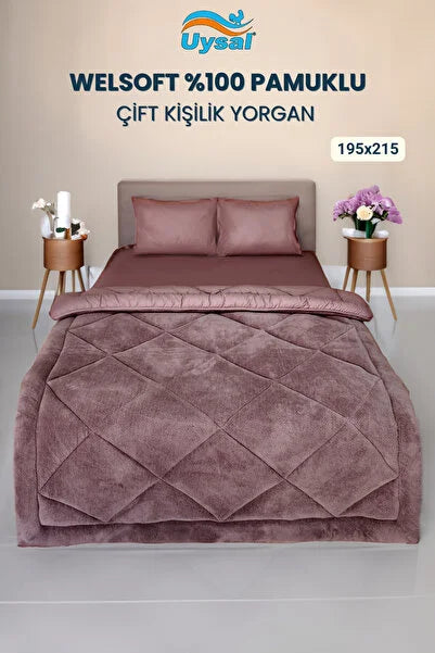 UYSAL WELSOFT AKFİL ÇİFT KİŞİLİK YORGAN GÜL KURUSU 195x215