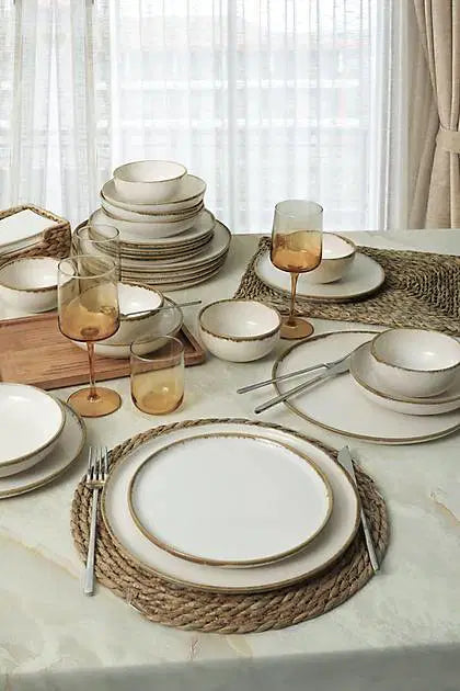 KERAMIKA Straw Nordic Yemek Takımı 24 Parça 6 Kişilik