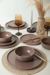 KERAMIKA Nordic Mat Açık Taupe Yemek Takımı 18 Parça 6 Kişilik 958