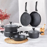 TAC EV Taç Mastercook Pro 9 Parça Granit Tencere Seti Siyah
