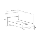 ADORE Prestij Tek Kişilik Karyola - Noce/Beyaz 95x90x195 cm