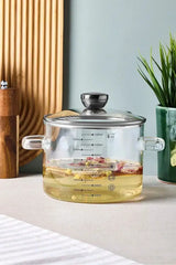PEROTTI Sean Silver 1300ml Borosilikat Cam Tencere