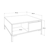 ADORE Kare Orta Sehpa - Koyu Ceviz (Oslo Ceviz) 90x42x90 cm