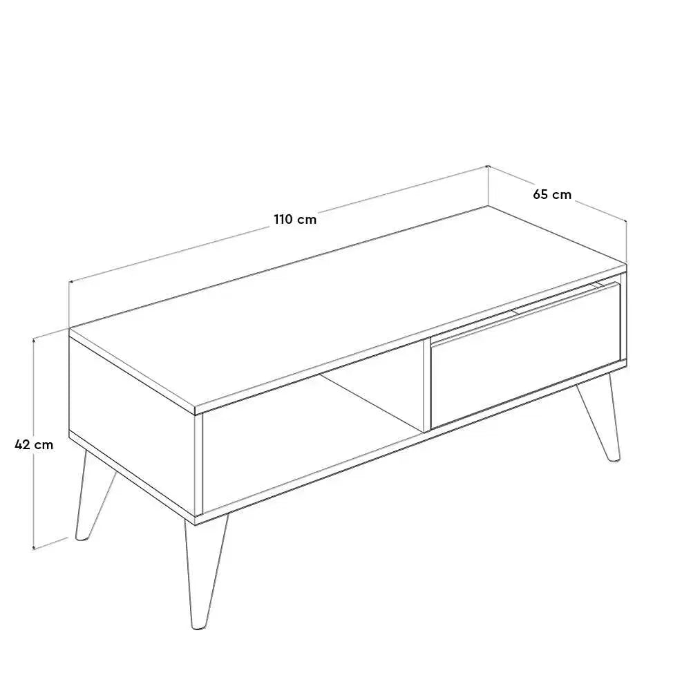 ADORE Step Dikdörtgen Orta Sehpa - Açık Ceviz (Tori) 110x42x65 cm
