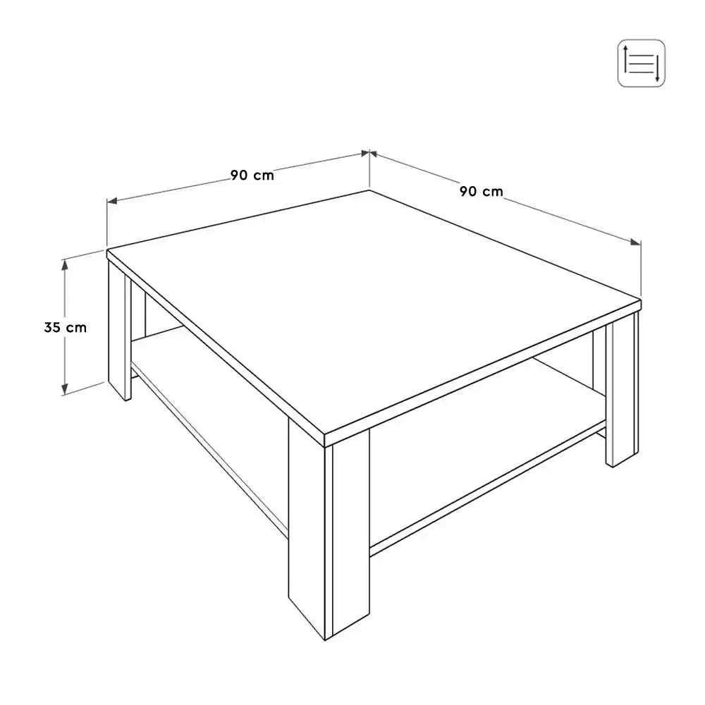 ADORE New Line Kare Orta Sehpa - Latte 90x35x90 cm