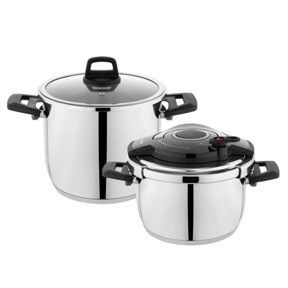 SCHAFER Cooky Düdüklü Tencere Seti 4+6,5L - Siyah/Gri