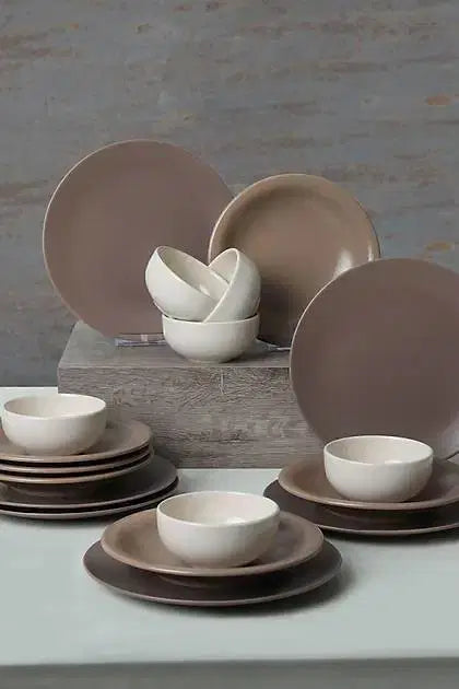 KERAMIKA Brown Mix Yemek Takımı 18 Parça 6 Kişilik 950-958-977