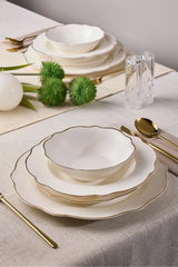 PEROTTI Porselen Gold Bone - 24 Parça Yemek Takimi