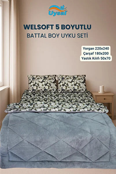 UYSAL WELSOFT 5 BOYUTLU BATTAL BOY UYKU SETİ 220x240