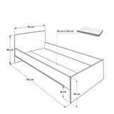 ADORE Trendline Tek Kişilik Karyola-Mat Beyaz 96x89x195 cm (GxYxD)