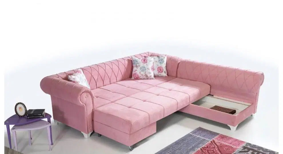 FLYMOB Chester Pembe Köşe Takımı (Yataklı Sandıklı)