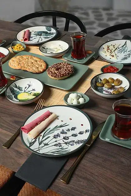 KERAMIKA Keraart Çiçek Bahçesi Kahvaltı Takımı 21 Parça 4 Kişilik - 18939
