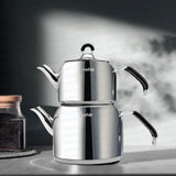 NEHIR Modern Maxi Büyük Boy Paslanmaz Çelik Çaydanlık Takımı 1.6-2.5 L