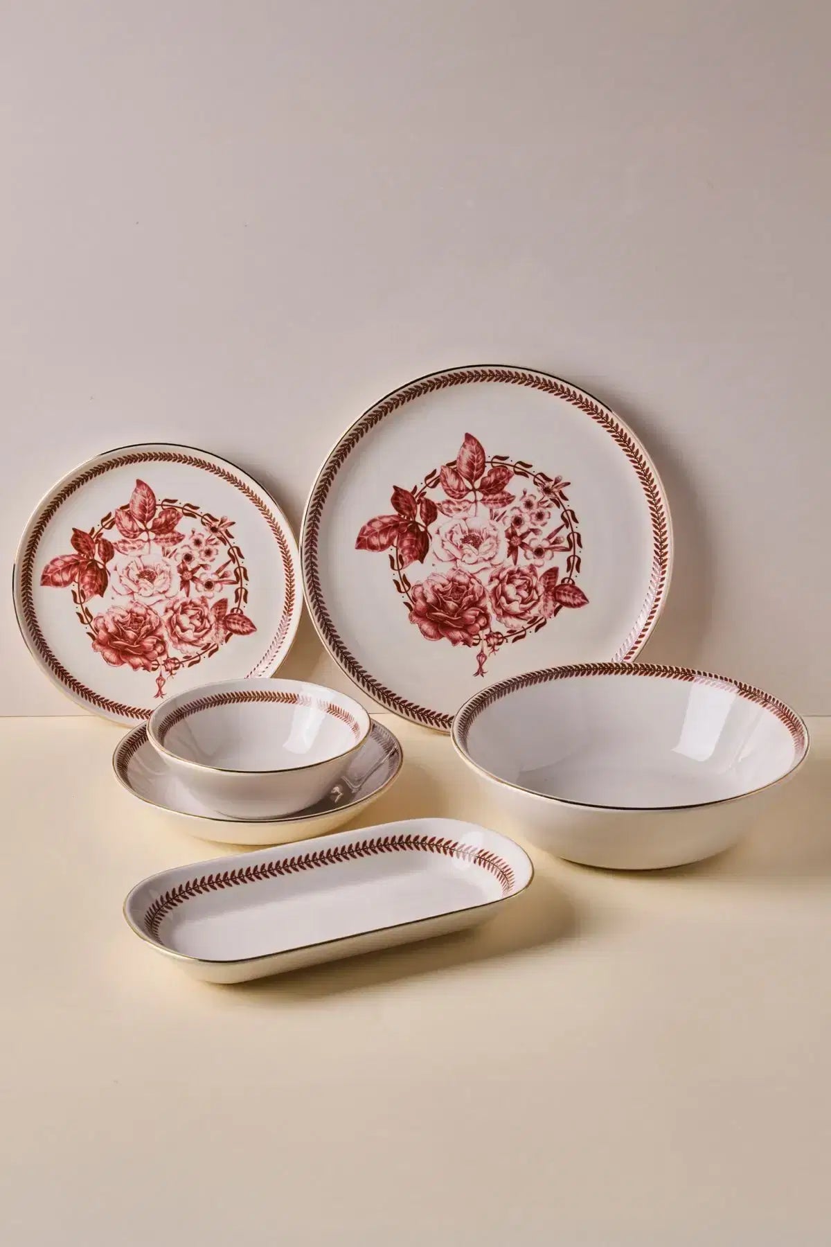 PEROTTI Danish Altın yaldızlı Stoneware - 27 Parça Yemek Takimi