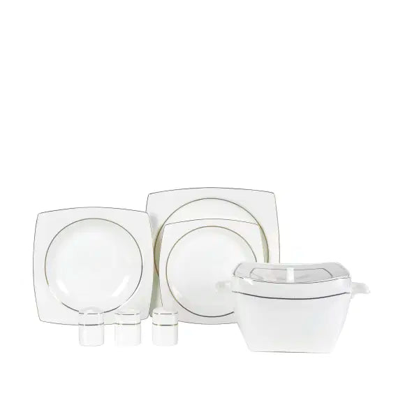KORKMAZ Bone Collection 60 Parça Kare Yemek Takımı A8460