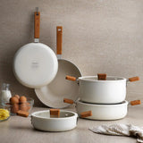 SCHAFER Ceramoni Seramik Basık Krem Tencere - 30cm