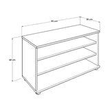 ADORE Flat Line 3 Bölmeli Tv Sehpası - Latte 90x48x35 cm