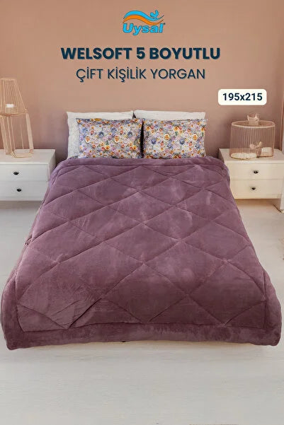 UYSAL WELSOFT 5 BOYUTLU ÇİFT KİŞİLİK YORGAN MÜRDÜM 195x215